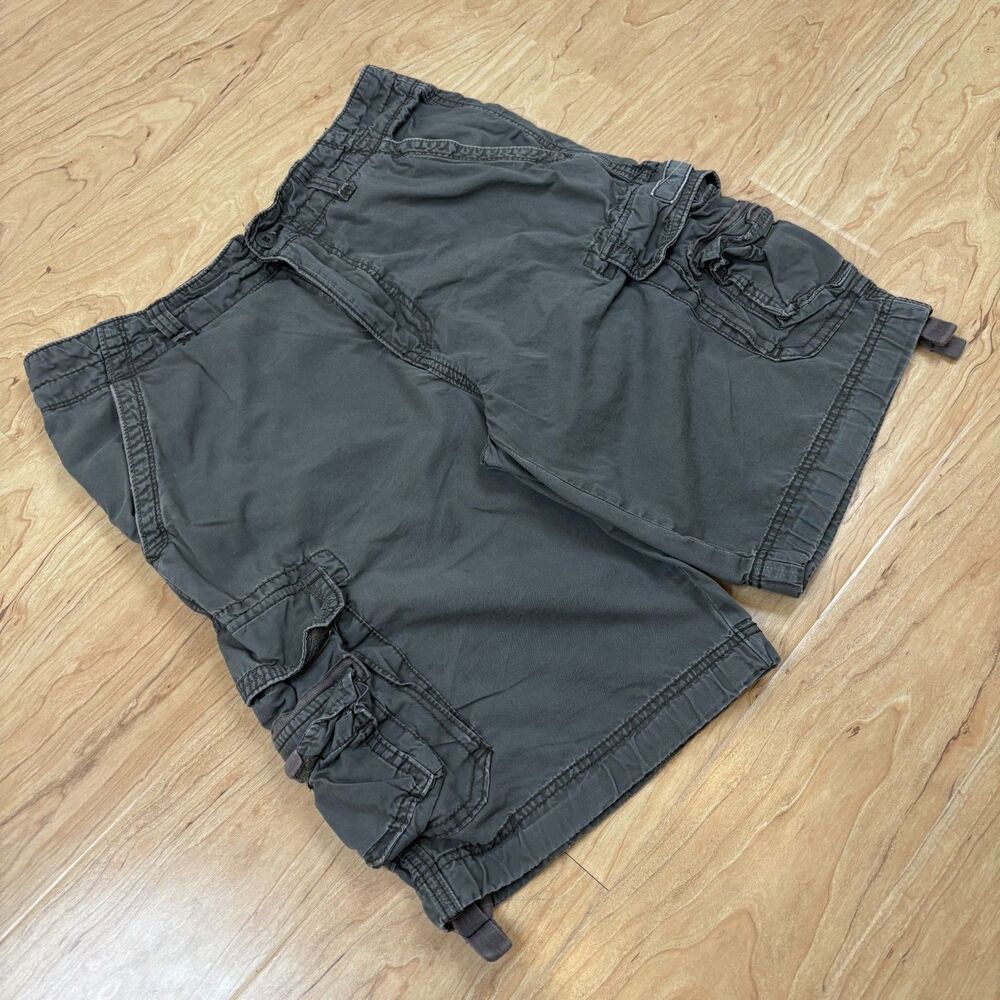 Unionbay Khaki Gray Baggy Cargo Shorts Multi Pocket Skater Utility Size 32